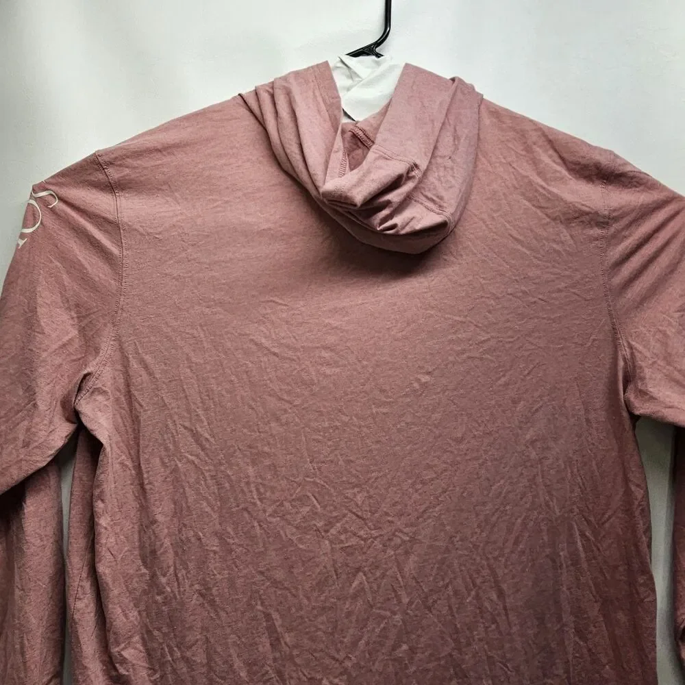 Southern Proper Hooded Long Sleeve Tee XXL Muscadine Pink Peach Pocket Logo 50/5